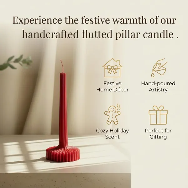 Red_Fluted_Pillar_Candle_Modern_Sculpted_Design_Handcrafted_Decorative_Candle_For_Luxury_Home_Styling_And_Gifting