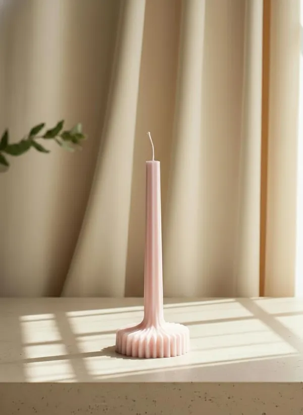 Pink_Fluted_Pillar_Candle_Modern_Sculpted_Design_Handcrafted_Decorative_Candle_For_Luxury_Home_Styling_And_Gifting