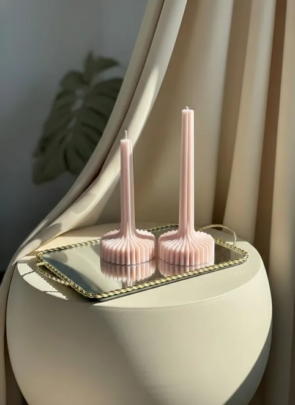 Pink_Fluted_Pillar_Candle_Modern_Sculpted_Design_Handcrafted_Decorative_Candle_For_Luxury_Home_Styling_And_Gifting