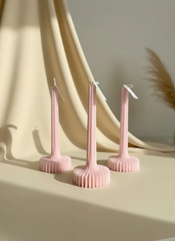 Pink_Fluted_Pillar_Candle_Modern_Sculpted_Design_Handcrafted_Decorative_Candle_For_Luxury_Home_Styling_And_Gifting