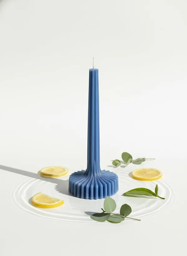 Blue_Fluted_Pillar_Candle_Modern_Sculpted_Design_Handcrafted_Decorative_Candle_For_Luxury_Home_Styling_And_Gifting