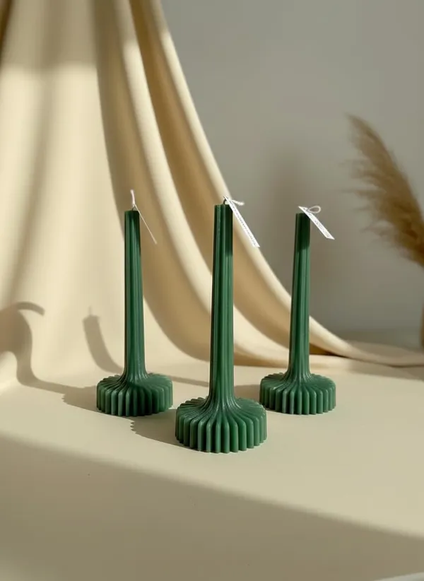 Green_Fluted_Pillar_Candle_Modern_Sculpted_Design_Handcrafted_Decorative_Candle_For_Luxury_Home_Styling_And_Gifting