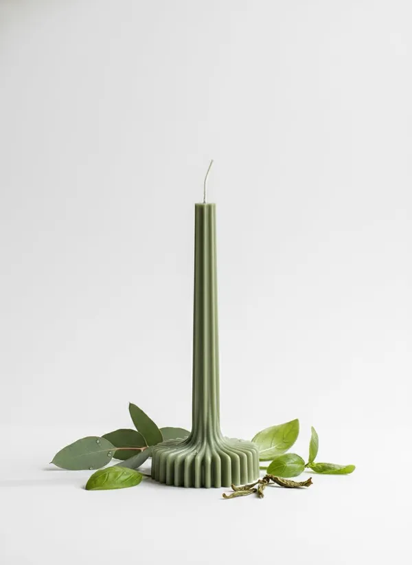 Green_Fluted_Pillar_Candle_Modern_Sculpted_Design_Handcrafted_Decorative_Candle_For_Luxury_Home_Styling_And_Gifting