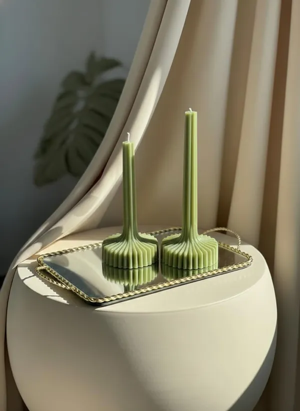 Green_Fluted_Pillar_Candle_Modern_Sculpted_Design_Handcrafted_Decorative_Candle_For_Luxury_Home_Styling_And_Gifting