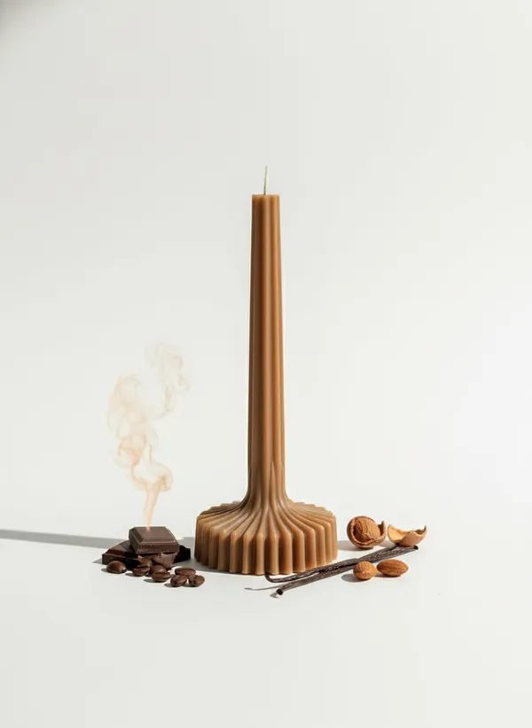 Brown_Fluted_Pillar_Candle_Modern_Sculpted_Design_Handcrafted_Decorative_Candle_For_Luxury_Home_Styling_And_Gifting