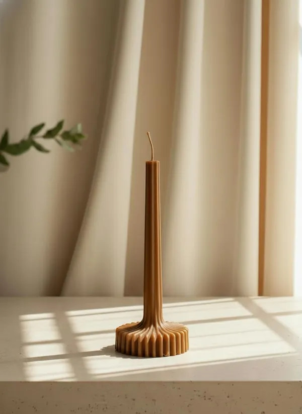 Brown_Fluted_Pillar_Candle_Modern_Sculpted_Design_Handcrafted_Decorative_Candle_For_Luxury_Home_Styling_And_Gifting