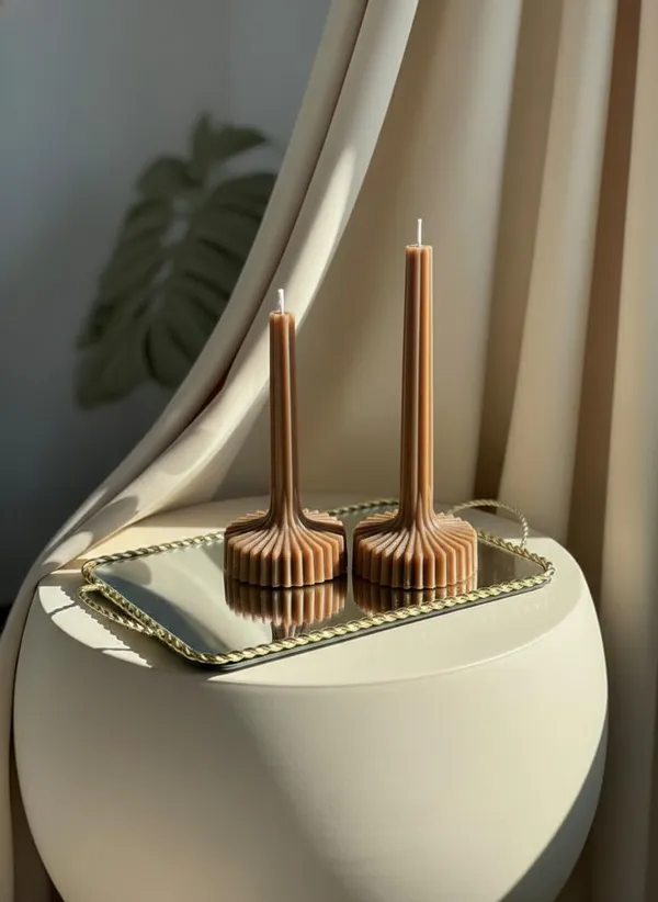 Brown_Fluted_Pillar_Candle_Modern_Sculpted_Design_Handcrafted_Decorative_Candle_For_Luxury_Home_Styling_And_Gifting