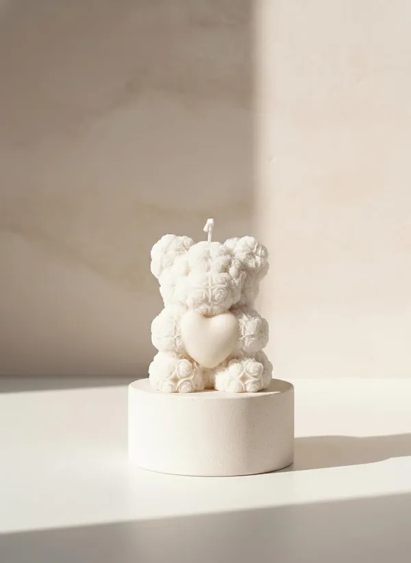 White_Rose_Teddy_Bear_Candle_With_Heart_Hand_Pou_Premium_Wax_Romantic_Decor_Gift_For_Anniversaries_Valentine's_Day_Birthdays_Pack_Of_2