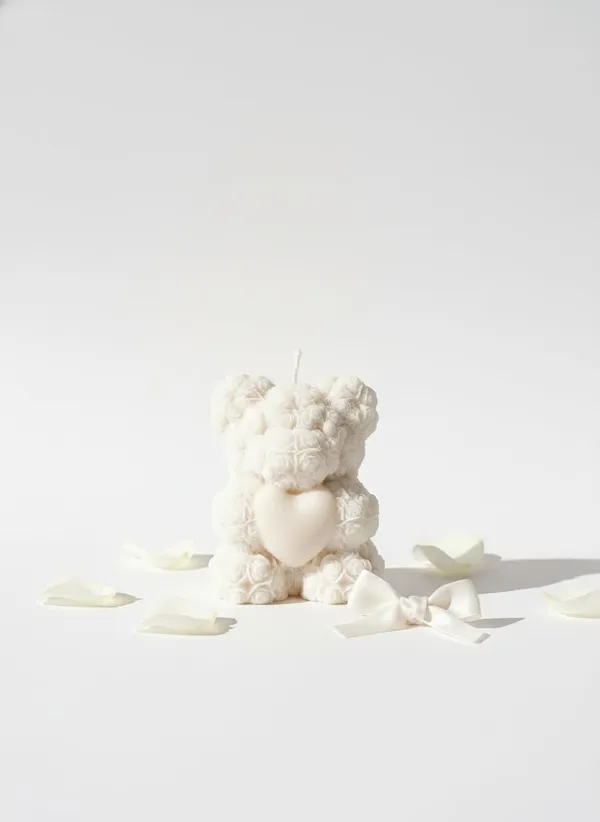 White_Rose_Teddy_Bear_Candle_With_Heart_Hand_Pou_Premium_Wax_Romantic_Decor_Gift_For_Anniversaries_Valentine's_Day_Birthdays_Pack_Of_2