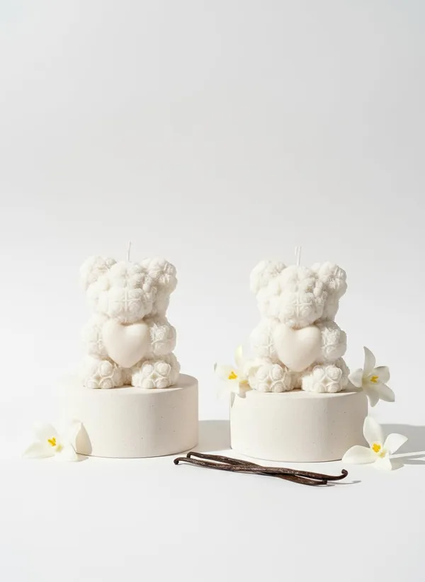 White_Rose_Teddy_Bear_Candle_With_Heart_Hand_Pou_Premium_Wax_Romantic_Decor_Gift_For_Anniversaries_Valentine's_Day_Birthdays_Pack_Of_2