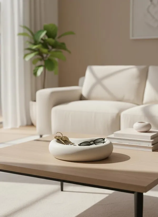White_Big_Bean_Shaped_Trinket_Tray_Minimal_Vanity_Jewelry_Organizer_Decor_Dresser_Bathroom_Decor