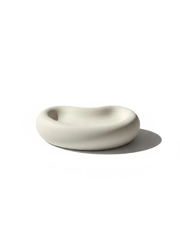 White_Big_Bean_Shaped_Trinket_Tray_Minimal_Vanity_Jewelry_Organizer_Decor_Dresser_Bathroom_Decor