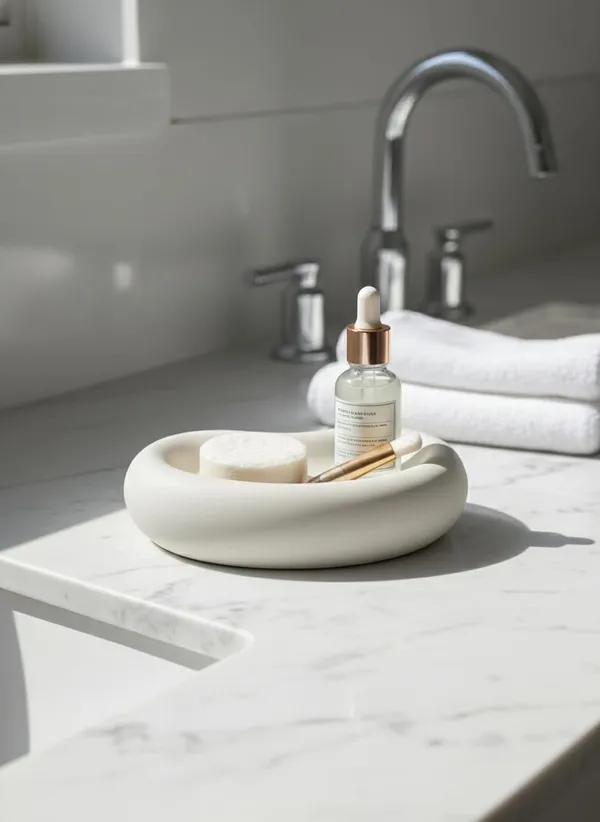 White_Big_Bean_Shaped_Trinket_Tray_Minimal_Vanity_Jewelry_Organizer_Decor_Dresser_Bathroom_Decor