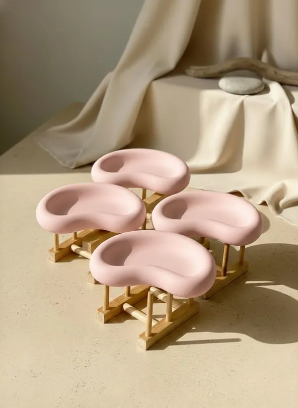 Peach_Big_Bean_Shaped_Trinket_Tray_Minimal_Vanity_Jewelry_Organizer_Decor_Dresser_Bathroom_Decor