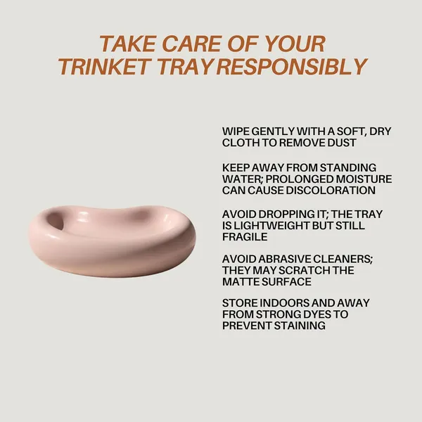 Peach_Big_Bean_Shaped_Trinket_Tray_Minimal_Vanity_Jewelry_Organizer_Decor_Dresser_Bathroom_Decor