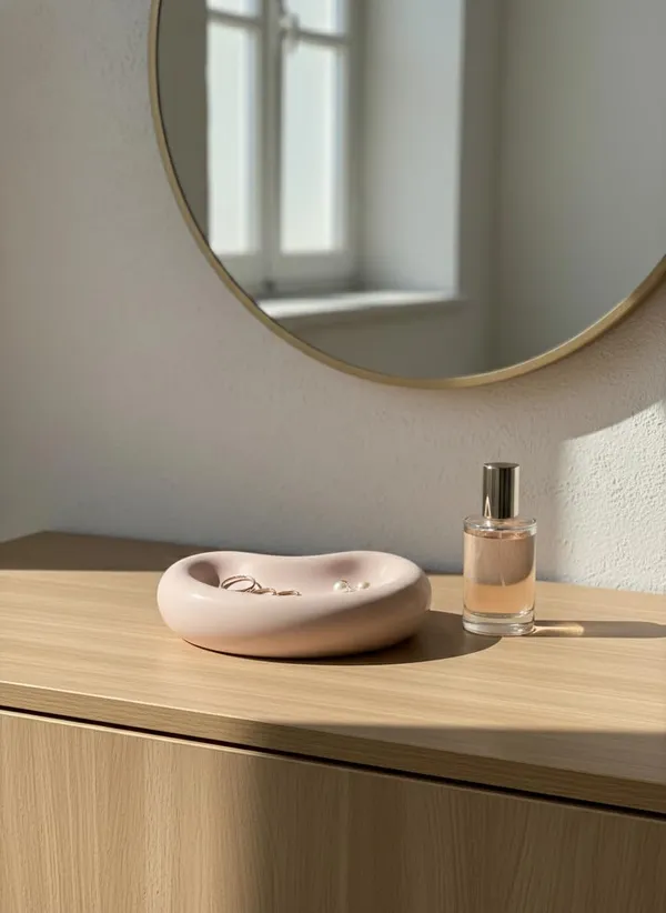 Peach_Big_Bean_Shaped_Trinket_Tray_Minimal_Vanity_Jewelry_Organizer_Decor_Dresser_Bathroom_Decor