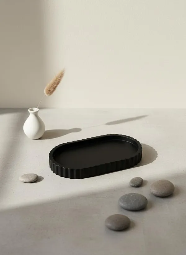 Black_Handcrafted_Concrete_Long_Oval_Trinket_Tray_With_Ribbed_Edge_Multipurpose_Jewelry_Accessory_Organizer_Elegant_Decorative_Home_Decor_Accent