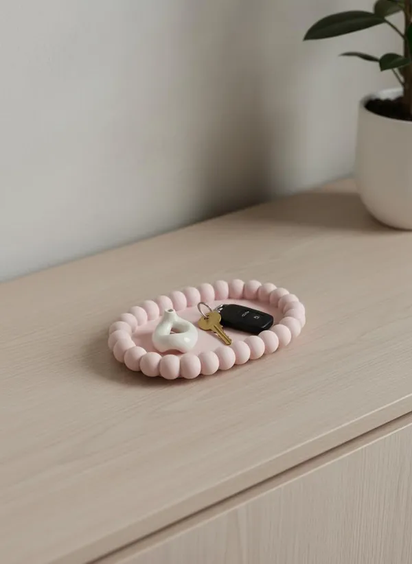 Pink_Handmade_Concrete_Long_Oval_Bubble_Edged_Trinket_Tray_Multipurpose_Jewelry_Accessory_Organizer_Elegant_Decorative_Home_Decor_Accent