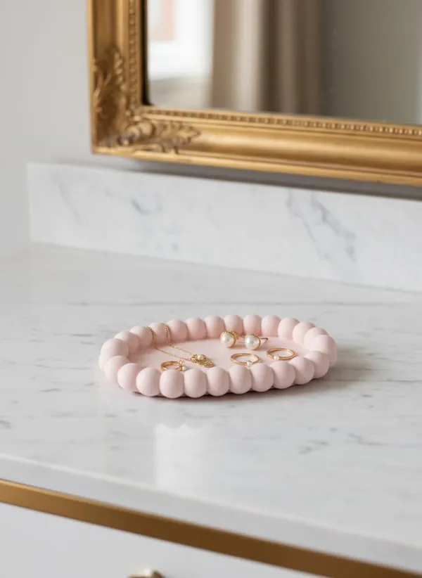 Pink_Handmade_Concrete_Long_Oval_Bubble_Edged_Trinket_Tray_Multipurpose_Jewelry_Accessory_Organizer_Elegant_Decorative_Home_Decor_Accent
