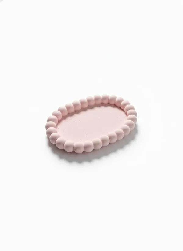 Pink_Handmade_Concrete_Long_Oval_Bubble_Edged_Trinket_Tray_Multipurpose_Jewelry_Accessory_Organizer_Elegant_Decorative_Home_Decor_Accent