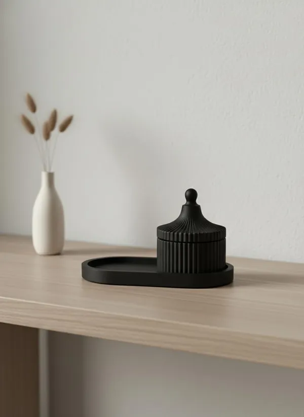 Black_Oval_Trinket_Tray_With_Round_Top_Trinket_Jar_Multipurpose_Jewelry_Accessory_Organizer_Stylish_Decorative_Home_Decor_Accent_Round_Top_With_Tray