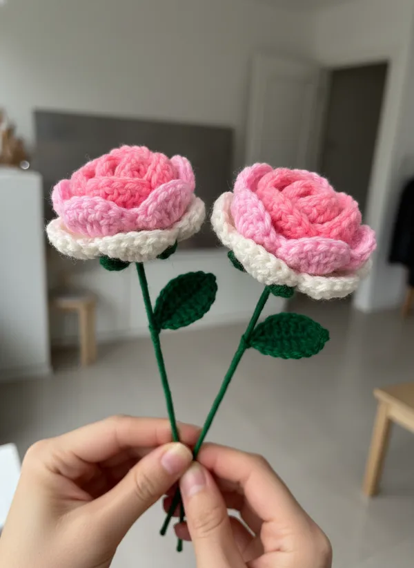 Crochet_Rose_Flower_|_Handmade_Crochet_Rose_Gift_|_Decorative_Rose_Stem_for_Gifting_&_Home_Decor_(Twin_One_Pink,_Pack_of_2)