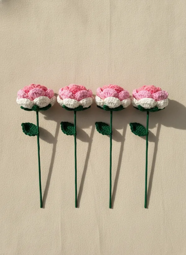 Crochet_Rose_Flower_|_Handmade_Crochet_Rose_Gift_|_Decorative_Rose_Stem_for_Gifting_&_Home_Decor_(Twin_One_Pink,_Pack_of_4)