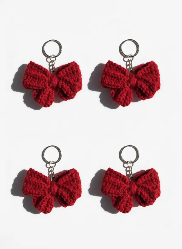 Handmade_Crochet_Red_Bow_Keychain_|_Cute_Aesthetic_Bag_Charm_|_Soft_Yarn_Key_Ring_For_Girls_|_Backpack_&_Purse_Accessory_|_Gift_For_Her,_Pack_Of_4