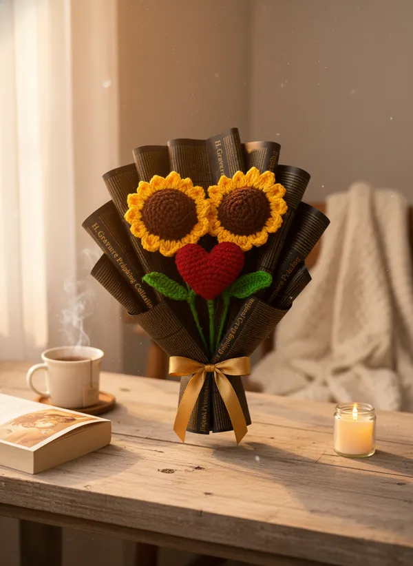 Golden_Duo_Heart_Crochet_Bouquet_|_Handmade_Sunflower_Romantic_Gift_Bouquet