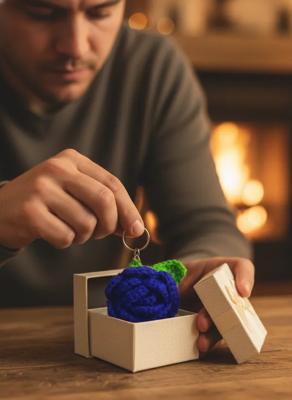 Handmade_Crochet_Blue_Rose_Keychain_|_Blue_Rose_Flower_Bag_Charm_&_Key_Ring_|_Cute_Romantic_Gift_for_Her_|_Floral_Couple_Keychain