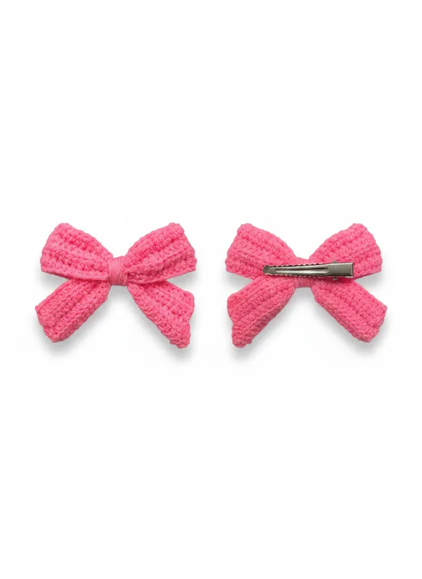 Handmade_Crochet_Bow_Hair_Clip,_Cute_Aesthetic_Accessory_for_Girls_and_Women_(Pink),_PACK_OF_2