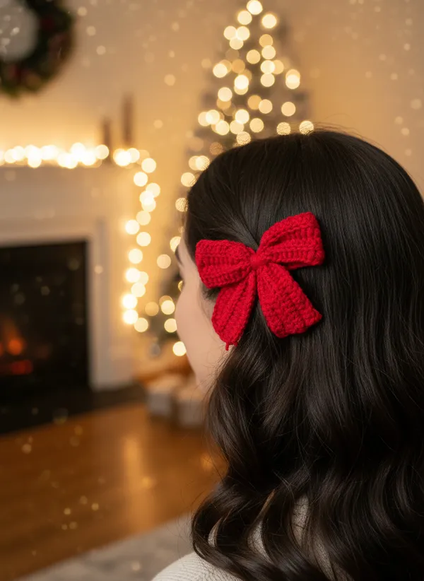 Handmade_Crochet_Bow_Hair_Clip,_Cute_Aesthetic_Accessory_for_Girls_and_Women_(Red),PACK_OF_2