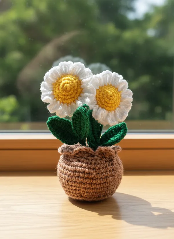 Handmade_Crochet_Daisy_Flower_Pot_(Double_Stem)_|_Cute_Mini_Floral_Decor_|_Aesthetic_Desk_&_Gift_Item_(Pack_of_1)