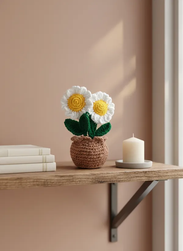 Handmade_Crochet_Daisy_Flower_Pot_(Double_Stem)_|_Cute_Mini_Floral_Decor_|_Aesthetic_Desk_&_Gift_Item_(Pack_of_1)