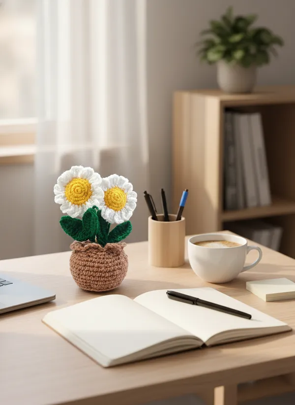 Handmade_Crochet_Daisy_Flower_Pot_(Double_Stem)_|_Cute_Mini_Floral_Decor_|_Aesthetic_Desk_&_Gift_Item_(Pack_of_1)