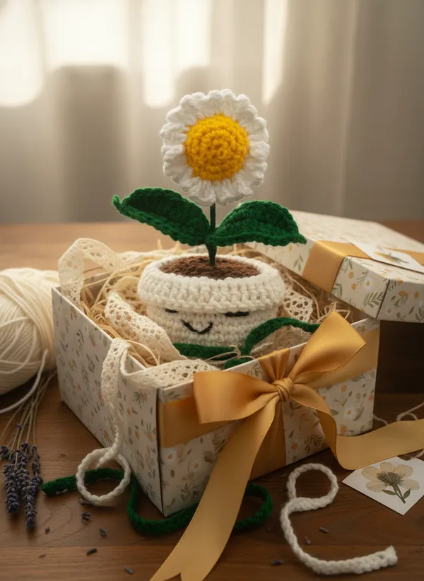 Handmade_Crochet_Daisy_Pot_|_Cute_Smiley_Flower_Desk_Decor