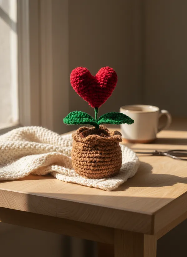 Handmade_Crochet_Heart_Plant_Pot_|_Romantic_Mini_Heart_Decor