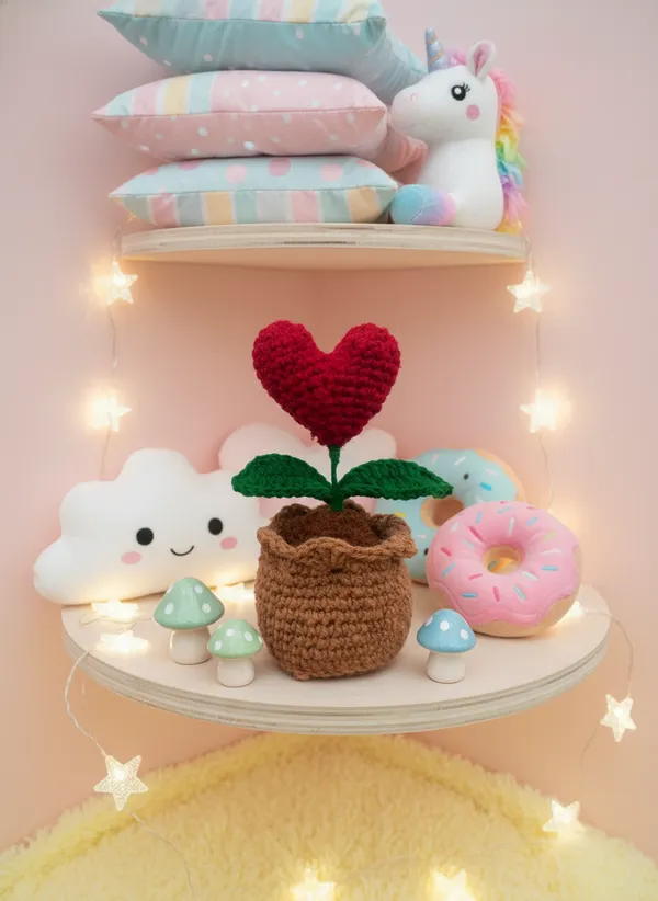 Handmade_Crochet_Heart_Plant_Pot_|_Romantic_Mini_Heart_Decor