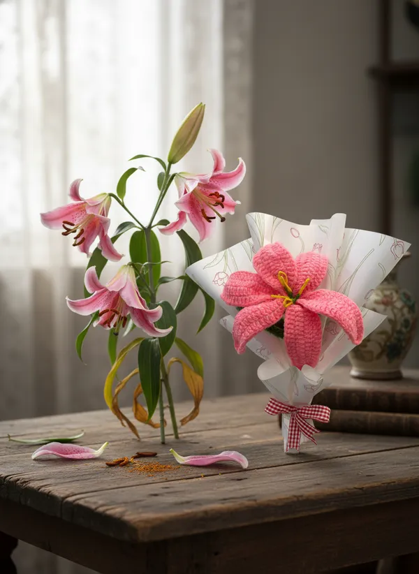 Handmade_Crochet_Pink_Lily_Bouquet_|_Single_Flower_Aesthetic_Gift