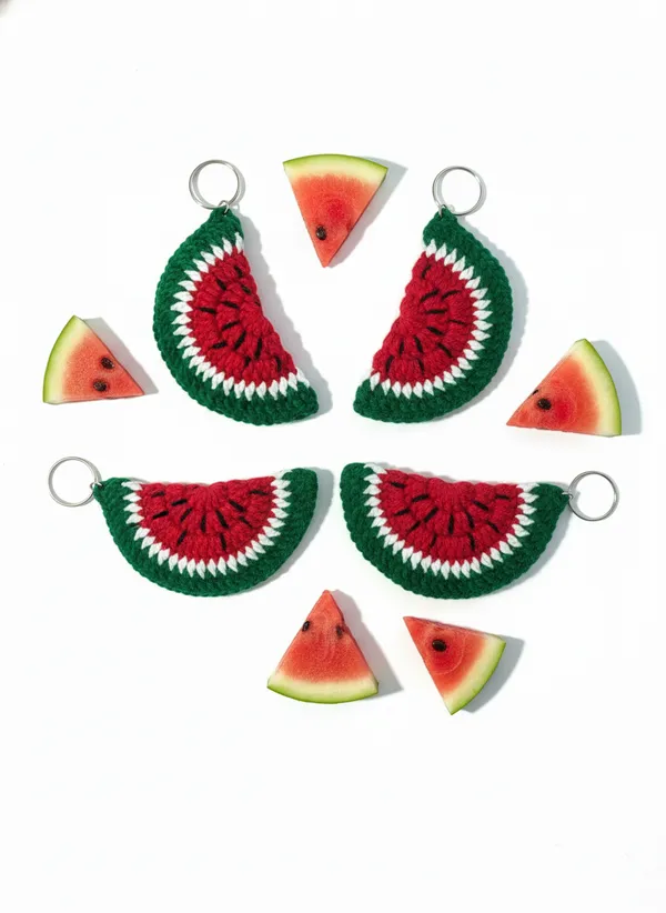 Handmade_Crochet_Watermelon_Keychain_|_Cute_Fruit_Key_Ring_Charm_|_Aesthetic_Bag_Charm_&_Gift_for_Girls,_PACK_OF_4