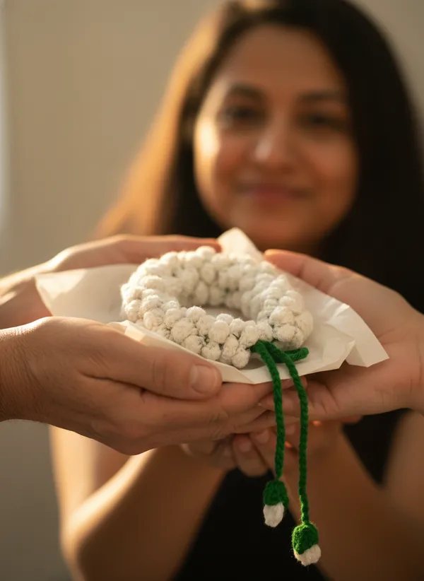 Handmade_Crochet_White_Gajra_|_Elegant_Reusable_Hair_Accessory_for_Bun_Hairstyles