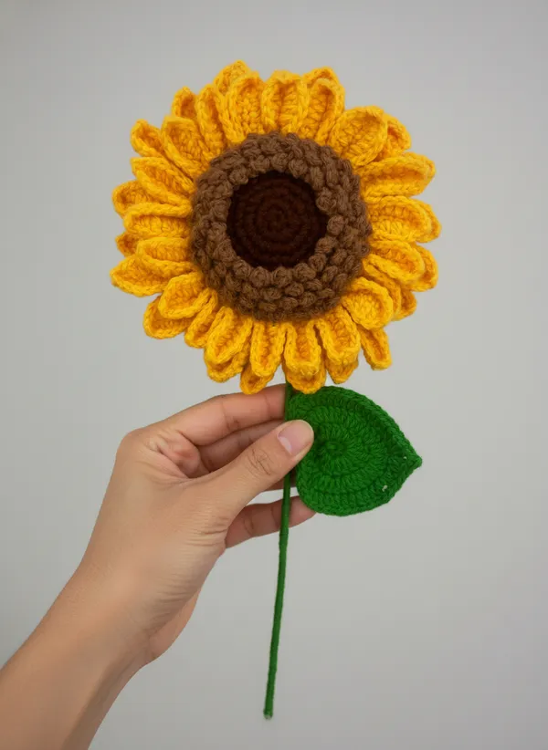 Handmade_Double_Petal_Crochet_Sunflower_Stick_|_Realistic_Forever_Flower