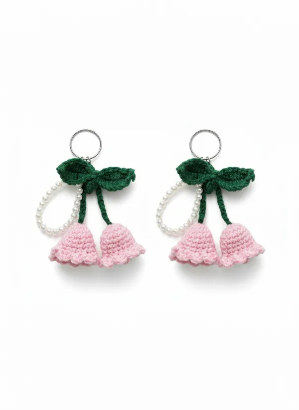 Handmade_Crochet_Pink_Tulip_Keychain_With_Pearl_Handle_|_Hanging_Flower_Bag_Charm_|_Cute_Aesthetic_Key_Ring_For_Girls_|_Soft_Yarn_Floral_Accessory,_Pack_of_2