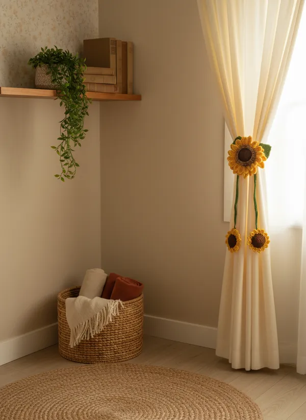 Premium_Double_Petal_Crochet_Sunflower_Curtain_Holder_|_Handmade_Realistic_Home_Decor_Tieback