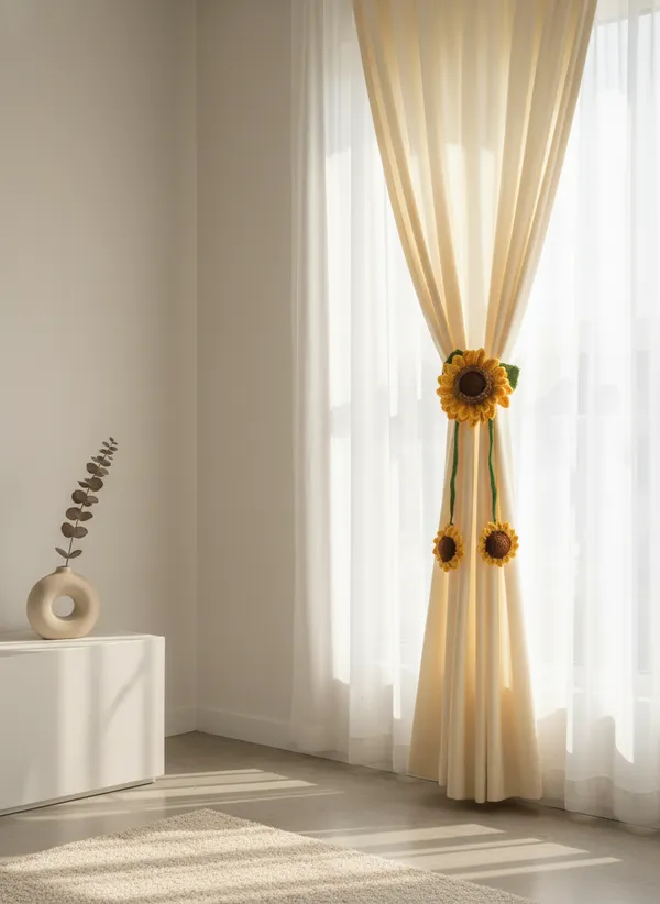 Premium_Double_Petal_Crochet_Sunflower_Curtain_Holder_|_Handmade_Realistic_Home_Decor_Tieback