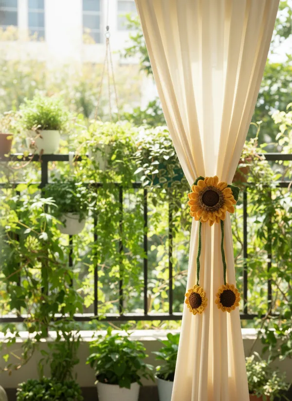 Premium_Double_Petal_Crochet_Sunflower_Curtain_Holder_|_Handmade_Realistic_Home_Decor_Tieback