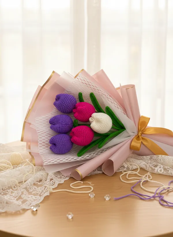 Royal_Pastel_Tulip_Crochet_Bouquet_|_Premium_6_Stem_Handmade_Purple_Pink_White_Bouquet