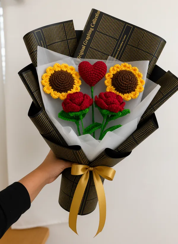 Sunblush_Heart_Crochet_Bouquet_|_Handmade_Sunflower_&_Rose_Romantic_Gift_Bouquet