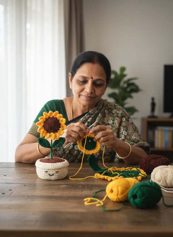 Handmade_Crochet_Sunflower_Pot_|_Cute_Desk_Decor_Flower_|_Aesthetic_Crochet_Plant_For_Home_&_Office_Table