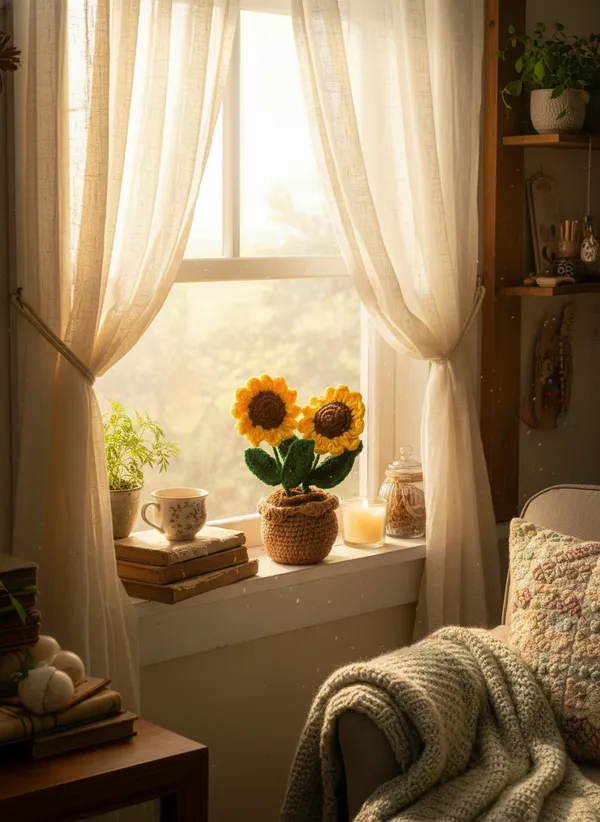 Golden_Twin_Sunflower_Crochet_Pot_|_Premium_Handmade_Desk_Decor_Accent